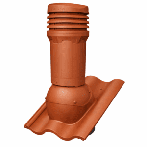 Isolert takventil FLUXAR Ø125mm for takstein - TEGLRØD